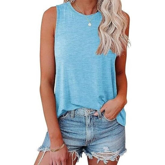 Bliwov Womens Summer Tank Tops Beach Vacation Crewneck XL - Picture 3 of 5